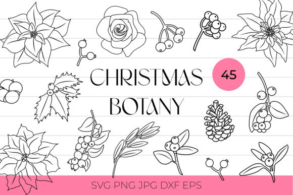 Christmas Flowers SVG Set: Design Guide