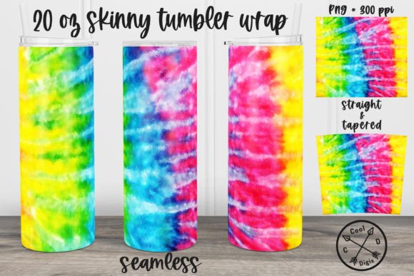 Colorful Tie Dye Seamless Tumbler Wrap