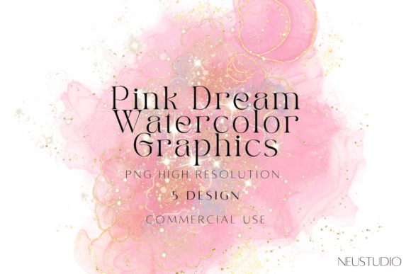 Elevate Your Designs with Pink Alcohol Ink Watercolor Png ClipArt