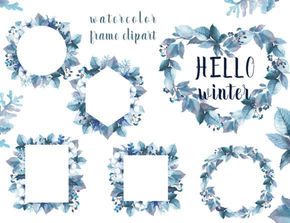 Elevate Your Holiday Designs with Hand-Painted Watercolor Winter Frames