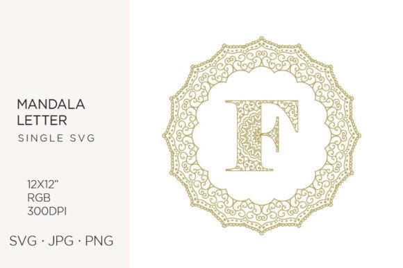 Elevating Brand Identity with the Golden Floral Mandala Frame and Letter F