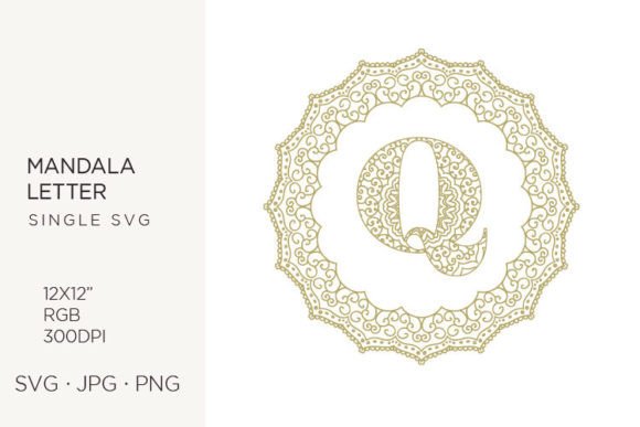 Evaluating the Golden Floral Mandala Frame with Letter Q for Creative Projects