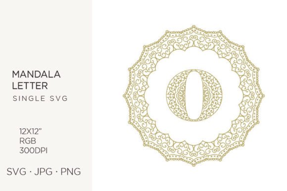 Golden Floral Mandala Frame, Letter O: A Versatile Asset for Designers and Crafters