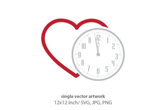 Heart and Clock Vector Illustration: A Timeless Design Asset for Modern Creatives