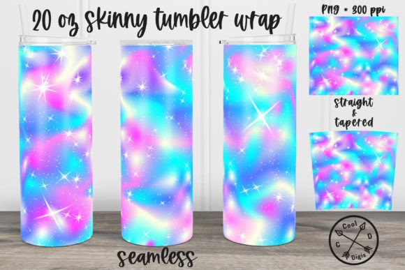 Holographic Glitter Stars Tumbler Wrap Guide