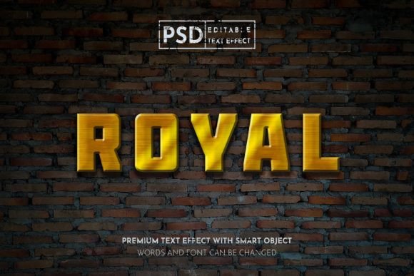 Royal Gold Text Effect on Brick Wall