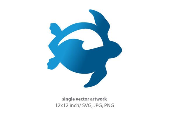 Sea Waves Inside Turtle Shell Vector Art