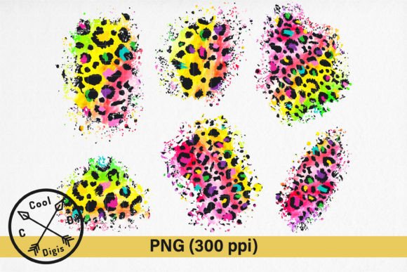 Tie Dye Leopard Print Rainbow Patches