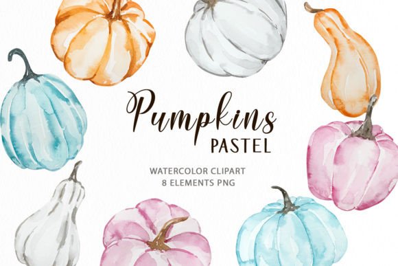 Watercolor Pumpkin Pastel Clipart Guide